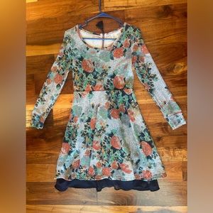 Anthropologie Saturday Sunday Knit Floral Long Sleeve Dress; Size XSP